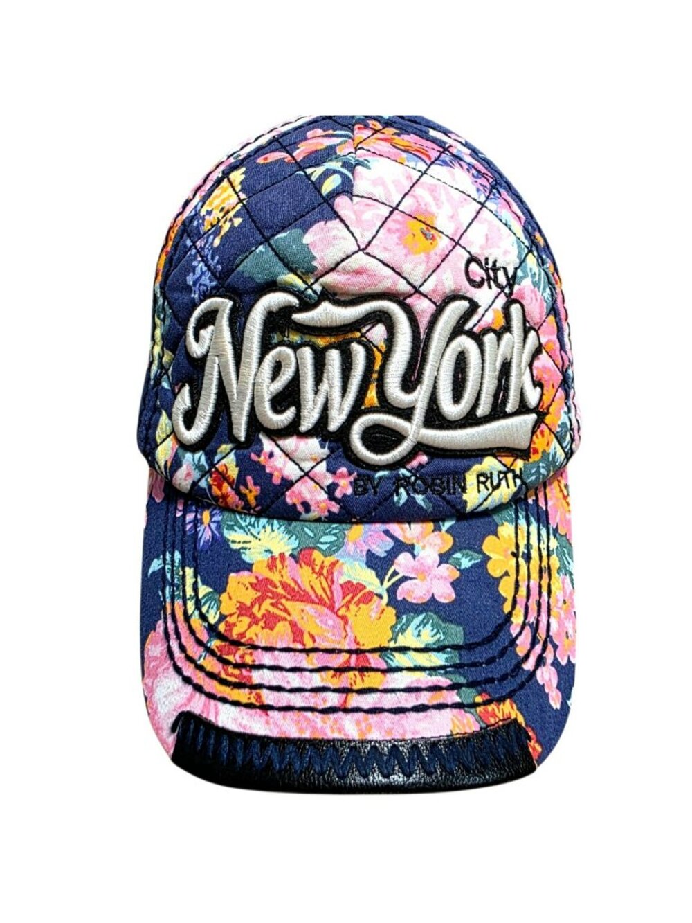 Robin Ruth Floral New York City Cap Hat Flowers Quilted Snapback Embroidered